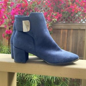 Navy blue heel boots